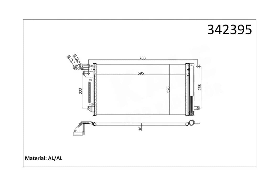 Радиатор кондиционера audi a1/vw polo 09-18